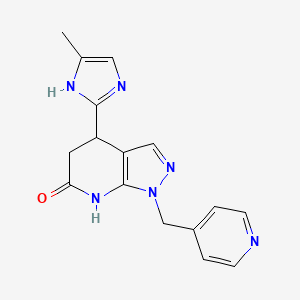 molecular formula C16H16N6O B1651516 4-(4-methyl-1H-imidazol-2-yl)-1-(pyridin-4-ylmethyl)-1,4,5,7-tetrahydro-6H-pyrazolo[3,4-b]pyridin-6-one CAS No. 1269378-90-6