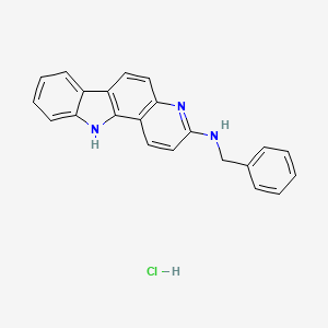 molecular formula C22H18ClN3 B1651528 N-(Phenylmethyl)-11H-pyrido(3,2-a)carbazol-3-amine monohydrochloride CAS No. 127040-43-1