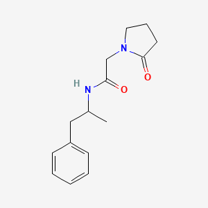 molecular formula C15H20N2O2 B1651529 N-(1-Methyl-2-phenylethyl)-2-oxo-1-pyrrolidineacetamide CAS No. 127040-56-6