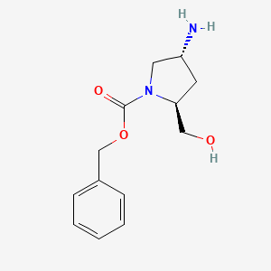 molecular formula C13H18N2O3 B1651549 Benzyl (2S,4R)-4-amino-2-(hydroxymethyl)pyrrolidine-1-carboxylate CAS No. 1279200-06-4