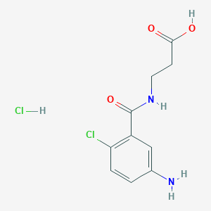 molecular formula C10H12Cl2N2O3 B1651550 3-(5-Amino-2-chlorobenzamido)propanoic acid hydrochloride CAS No. 1279219-27-0