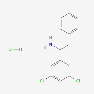 molecular formula C14H14Cl3N B1651556 1-(3,5-Dichlorophenyl)-2-phenylethan-1-amine hydrochloride CAS No. 1279852-41-3