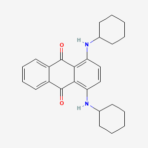 molecular formula C26H30N2O2 B1651627 9,10-Anthracenedione, 1,4-bis(cyclohexylamino)- CAS No. 13090-99-8