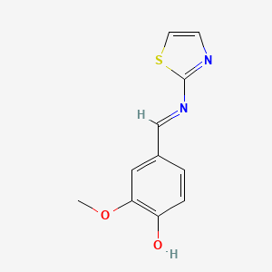 B1651654 Phenol, 2-methoxy-4-[(2-thiazolylimino)methyl]- CAS No. 13148-54-4