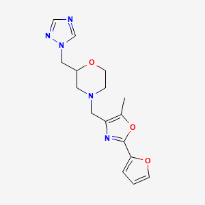 4-{[2-(furan-2-yl)-5-methyl-1,3-oxazol-4-yl]methyl}-2-[(1H-1,2,4-triazol-1-yl)methyl]morpholine