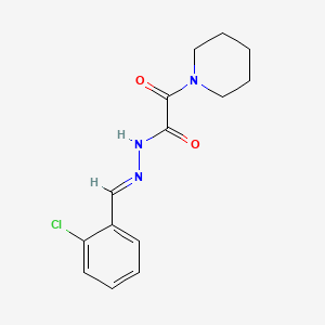 (E)-alpha-Oxo-1-piperidineacetic acid ((2-chlorophenyl)methylene)hydrazide