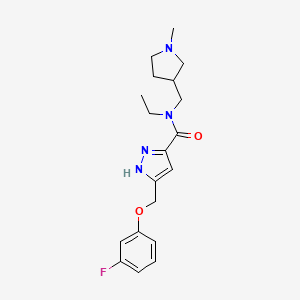 molecular formula C19H25FN4O2 B1651766 N-ethyl-5-[(3-fluorophenoxy)methyl]-N-[(1-methylpyrrolidin-3-yl)methyl]-1H-pyrazole-3-carboxamide CAS No. 1338060-07-3
