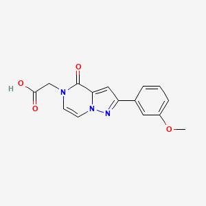 molecular formula C15H13N3O4 B1651769 2-[2-(3-methoxyphenyl)-4-oxopyrazolo[1,5-a]pyrazin-5(4H)-yl]acetic acid CAS No. 1338692-18-4