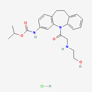 Carbamic acid, (10,11-dihydro-5-(((2-hydroxyethyl)amino)acetyl)-5H-dibenz(b,f)azepin-3-yl)-, 1-methylethyl ester, monohydrochloride