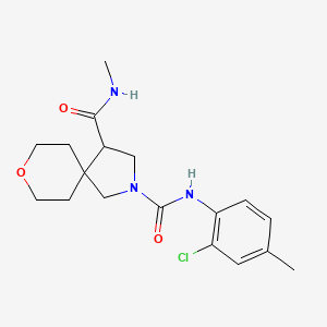 molecular formula C18H24ClN3O3 B1651793 N-(2-chloro-4-methylphenyl)-N-methyl-8-oxa-2-azaspiro[4.5]decane-2,4-dicarboxamide CAS No. 1340990-00-2