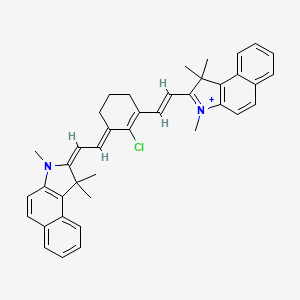 molecular formula C40H40ClN2+ B1651798 (2E)-2-[(2E)-2-[2-chloro-3-[(E)-2-(1,1,3-trimethylbenzo[e]indol-3-ium-2-yl)ethenyl]cyclohex-2-en-1-ylidene]ethylidene]-1,1,3-trimethylbenzo[e]indole CAS No. 134127-47-2
