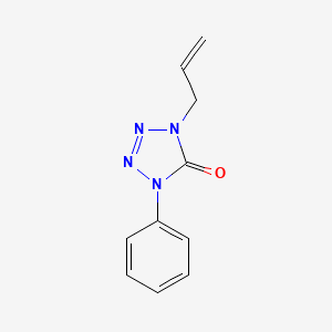 molecular formula C10H10N4O B1651809 5H-Tetrazol-5-one, 1,4-dihydro-1-phenyl-4-(2-propenyl)- CAS No. 13444-10-5