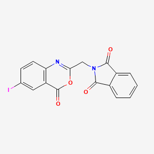 molecular formula C17H9IN2O4 B1651819 1H-Isoindole-1,3(2H)-dione, 2-((6-iodo-4-oxo-4H-3,1-benzoxazin-2-yl)methyl)- CAS No. 134700-31-5