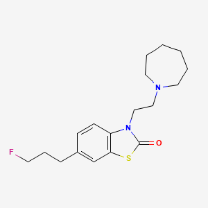 molecular formula C18H25FN2OS B1651827 2(3H)-Benzothiazolone, 6-(3-fluoropropyl)-3-(2-(hexahydro-1H-azepin-1-yl)ethyl)- CAS No. 1350296-21-7