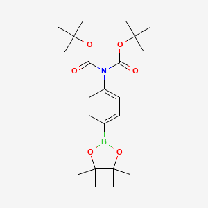 molecular formula C22H34BNO6 B1651831 tert-butyl N-[(2-methylpropan-2-yl)oxycarbonyl]-N-[4-(4,4,5,5-tetramethyl-1,3,2-dioxaborolan-2-yl)phenyl]carbamate CAS No. 1350767-80-4