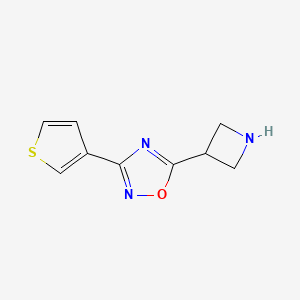 molecular formula C9H9N3OS B1651834 5-(Azetidin-3-yl)-3-(thiophen-3-yl)-1,2,4-oxadiazole CAS No. 1350989-19-3