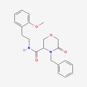 molecular formula C21H24N2O4 B1651838 4-benzyl-N-(2-methoxyphenethyl)-5-oxomorpholine-3-carboxamide CAS No. 1351581-49-1