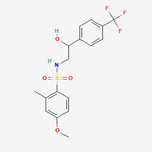 molecular formula C17H18F3NO4S B1651840 N-(2-hydroxy-2-(4-(trifluoromethyl)phenyl)ethyl)-4-methoxy-2-methylbenzenesulfonamide CAS No. 1351587-13-7