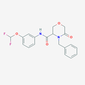 4-benzyl-N-(3-(difluoromethoxy)phenyl)-5-oxomorpholine-3-carboxamide