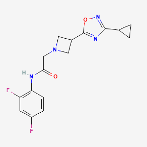 molecular formula C16H16F2N4O2 B1651842 2-[3-(3-cyclopropyl-1,2,4-oxadiazol-5-yl)azetidin-1-yl]-N-(2,4-difluorophenyl)acetamide CAS No. 1351589-68-8