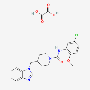molecular formula C23H25ClN4O6 B1651845 4-((1H-苯并[d]咪唑-1-基)甲基)-N-(5-氯-2-甲氧基苯基)哌啶-1-甲酰胺草酸盐 CAS No. 1351610-79-1
