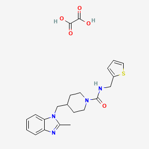 molecular formula C22H26N4O5S B1651846 4-((2-methyl-1H-benzo[d]imidazol-1-yl)methyl)-N-(thiophen-2-ylmethyl)piperidine-1-carboxamide oxalate CAS No. 1351611-15-8
