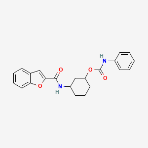 molecular formula C22H22N2O4 B1651852 3-(Benzofuran-2-carboxamido)cyclohexyl phenylcarbamate CAS No. 1351618-84-2
