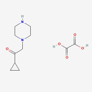 molecular formula C11H18N2O5 B1651857 1-Cyclopropyl-2-(piperazin-1-yl)ethanone oxalate CAS No. 1351643-19-0
