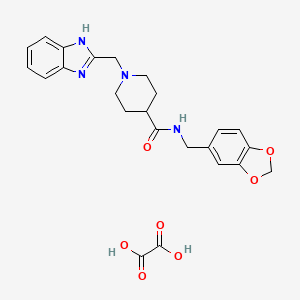 1-((1H-benzo[d]imidazol-2-yl)methyl)-N-(benzo[d][1,3]dioxol-5-ylmethyl)piperidine-4-carboxamide oxalate