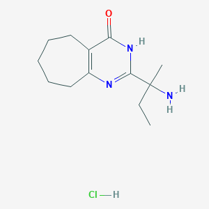 molecular formula C13H22ClN3O B1651883 2-(2-aminobutan-2-yl)-3H,4H,5H,6H,7H,8H,9H-cyclohepta[d]pyrimidin-4-one hydrochloride CAS No. 1354950-98-3