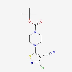 molecular formula C13H17ClN4O2S B1651888 Tert-butyl 4-(3-chloro-4-cyano-1,2-thiazol-5-yl)piperazine-1-carboxylate CAS No. 1355170-76-1