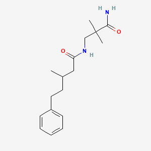 molecular formula C17H26N2O2 B1651895 N-(2-carbamoyl-2,2-dimethylethyl)-3-methyl-5-phenylpentanamide CAS No. 1355631-25-2