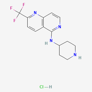 N-Piperidin-4-yl-2-(trifluoromethyl)-1,6-naphthyridin-5-amine;hydrochloride