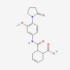 molecular formula C19H22N2O5 B1651902 6-{[3-Methoxy-4-(2-oxopyrrolidin-1-yl)phenyl]carbamoyl}cyclohex-3-ene-1-carboxylic acid CAS No. 1356560-00-3