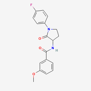 molecular formula C18H17FN2O3 B1651906 N-[1-(4-fluorophenyl)-2-oxopyrrolidin-3-yl]-3-methoxybenzamide CAS No. 1357634-85-5