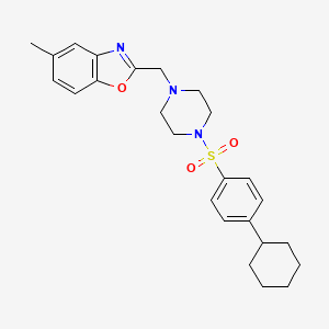 2-({4-[(4-Cyclohexylphenyl)sulfonyl]piperazin-1-yl}methyl)-5-methyl-1,3-benzoxazole