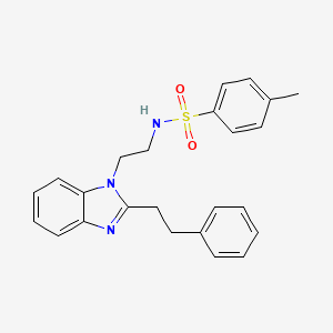 molecular formula C24H25N3O2S B1651911 4-methyl-N-{2-[2-(2-phenylethyl)-1H-benzimidazol-1-yl]ethyl}benzenesulfonamide CAS No. 1358050-00-6