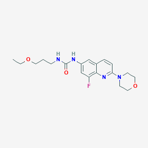 molecular formula C19H25FN4O3 B1651917 1-(3-Ethoxypropyl)-3-(8-fluoro-2-morpholin-4-ylquinolin-6-yl)urea CAS No. 1358667-48-7