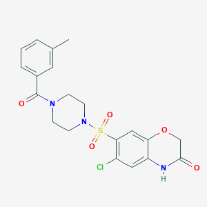 6-chloro-7-{[4-(3-methylbenzoyl)piperazin-1-yl]sulfonyl}-2H-1,4-benzoxazin-3(4H)-one