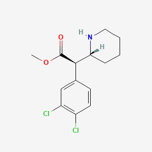 molecular formula C14H17Cl2NO2 B1651941 2-Piperidineacetic acid, alpha-(3,4-dichlorophenyl)-, methyl ester, (alphaR,2R)- CAS No. 1364331-88-3