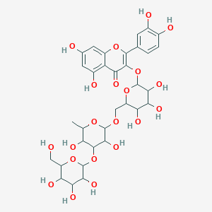molecular formula C33H40O21 B1651942 3-[6-[[3,5-二羟基-6-甲基-4-[3,4,5-三羟基-6-(羟甲基)氧杂环-2-基]氧氧杂环-2-基]氧甲基]-3,4,5-三羟基氧杂环-2-基]氧-2-(3,4-二羟基苯基)-5,7-二羟基色满-4-酮 CAS No. 136449-10-0