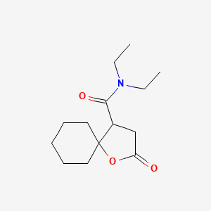 molecular formula C14H23NO3 B1651947 N,N-Diethyl-2-oxo-1-oxaspiro(4.5)decane-4-carboxamide CAS No. 136547-40-5