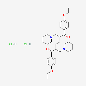 molecular formula C34H50Cl2N2O4 B1651953 1,6-Bis(4-ethoxyphenyl)-2,5-bis(1-piperidinylmethyl)-1,6-hexanedione dihydrochloride CAS No. 136767-11-8