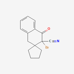 molecular formula C15H14BrNO B1651957 3'-Bromo-4'-oxo-3',4'-dihydro-1'h-spiro[cyclopentane-1,2'-naphthalene]-3'-carbonitrile CAS No. 136819-65-3