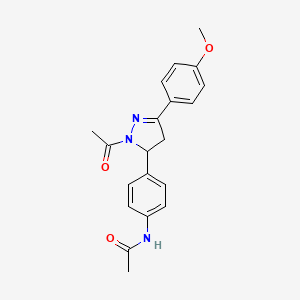 molecular formula C20H21N3O3 B1651963 N-{4-[1-acetyl-3-(4-methoxyphenyl)-2-pyrazolin-5-yl]phenyl}acetamide CAS No. 1370050-62-6