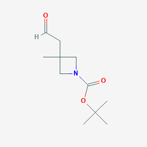 molecular formula C11H19NO3 B1651977 Tert-butyl 3-methyl-3-(2-oxoethyl)azetidine-1-carboxylate CAS No. 1374653-39-0
