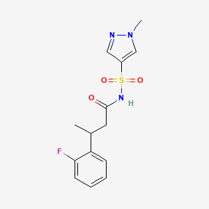 3-(2-fluorophenyl)-N-[(1-methyl-1H-pyrazol-4-yl)sulfonyl]butanamide