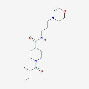 molecular formula C18H33N3O3 B1651990 1-(2-methylbutanoyl)-N-[3-(morpholin-4-yl)propyl]piperidine-4-carboxamide CAS No. 1375982-89-0