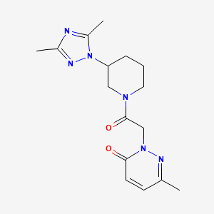 2-{2-[3-(3,5-dimethyl-1H-1,2,4-triazol-1-yl)piperidin-1-yl]-2-oxoethyl}-6-methyl-2,3-dihydropyridazin-3-one