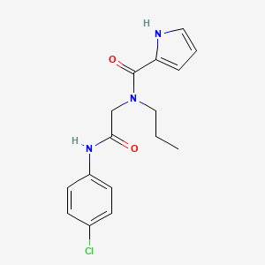 molecular formula C16H18ClN3O2 B1652000 N-(4-chlorophenyl)-2-[N-propyl-1-(1H-pyrrol-2-yl)formamido]acetamide CAS No. 1376047-27-6